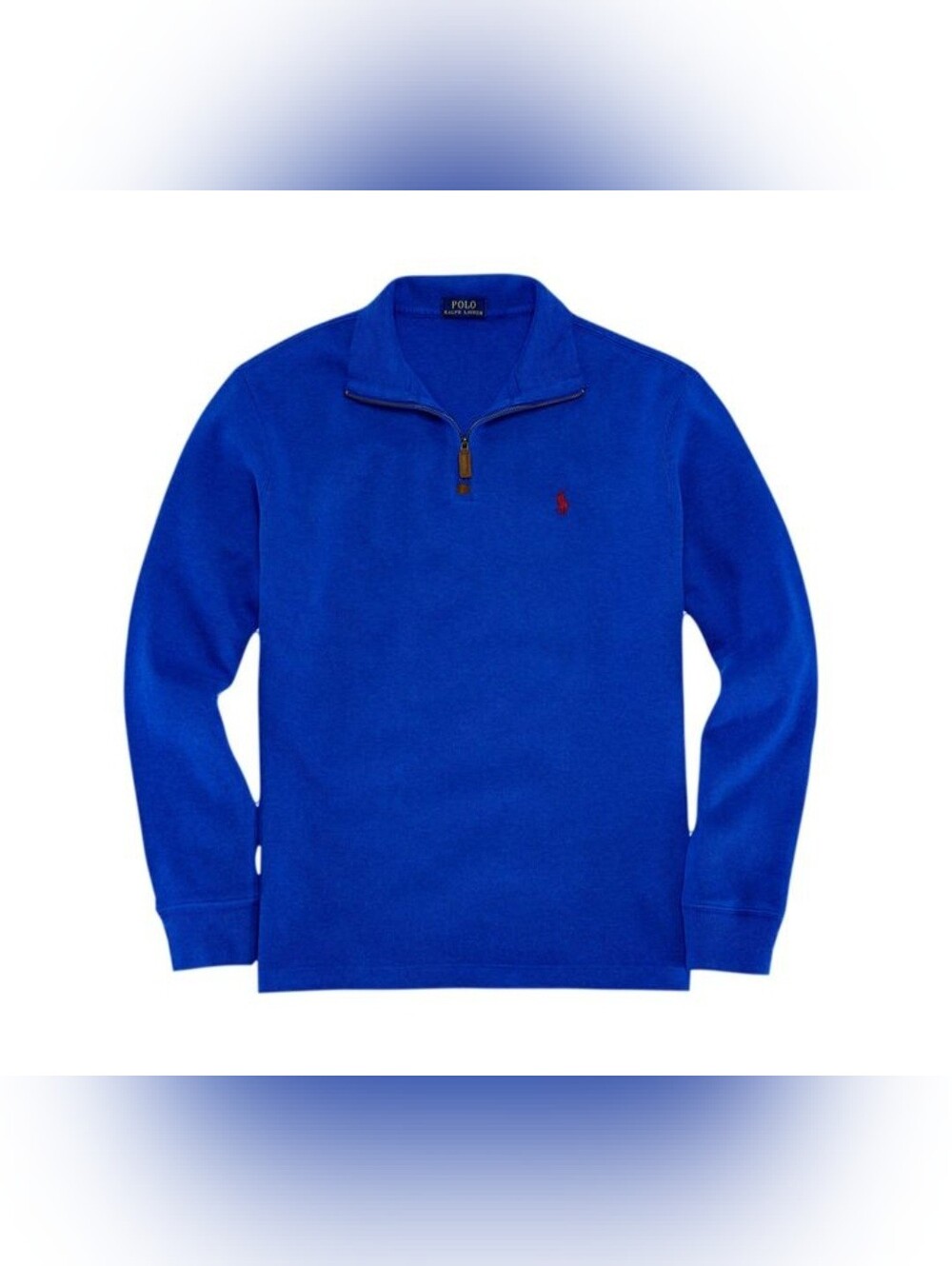 Polo By Ralph Lauren Men,'s Estate-Rib Quarter-Zip Cotton Pullover. Size L